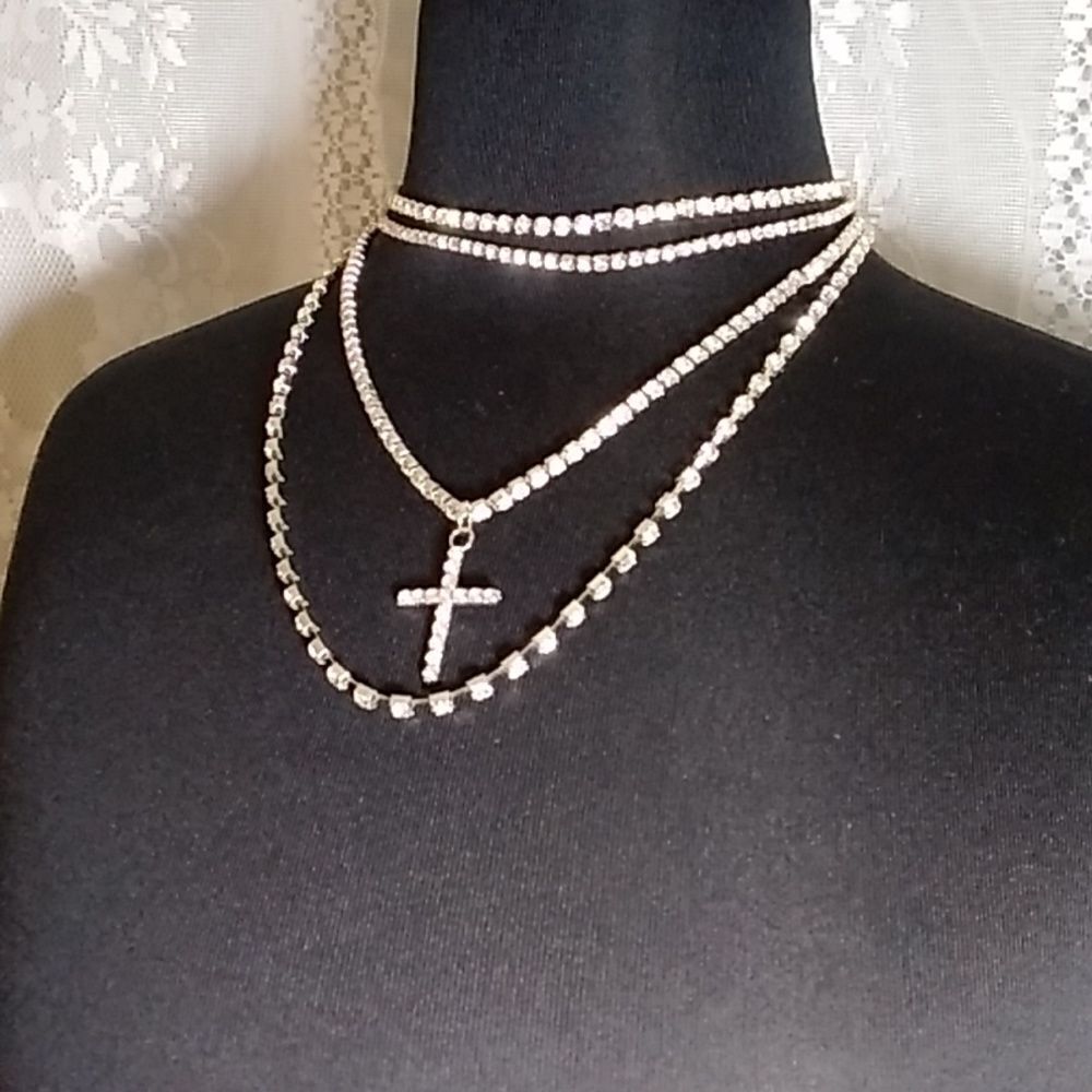 Style Retro Women's Rhinestone 4 Layered Necklaces